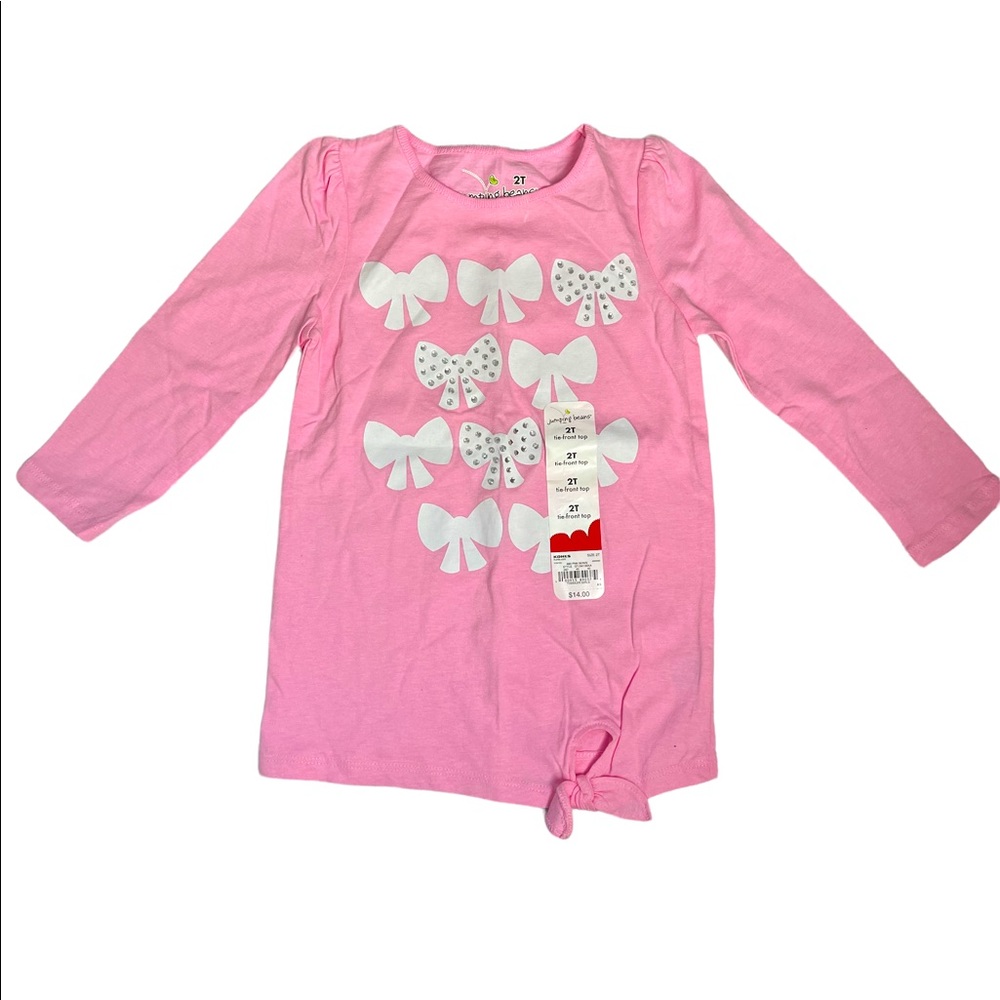 Jumping Beans Pink Bowtie Long Sleeve NWT
